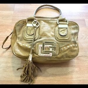 Vintage GUESS Beige Faux Leather & Suede Purse